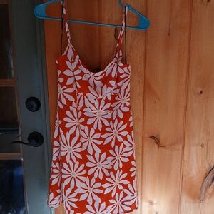 Forever 21 Bright Orange Floral Mini Dress